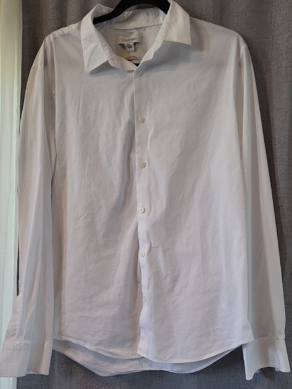 Calvin Klein Men's White Long-Sleeve Button Shirt